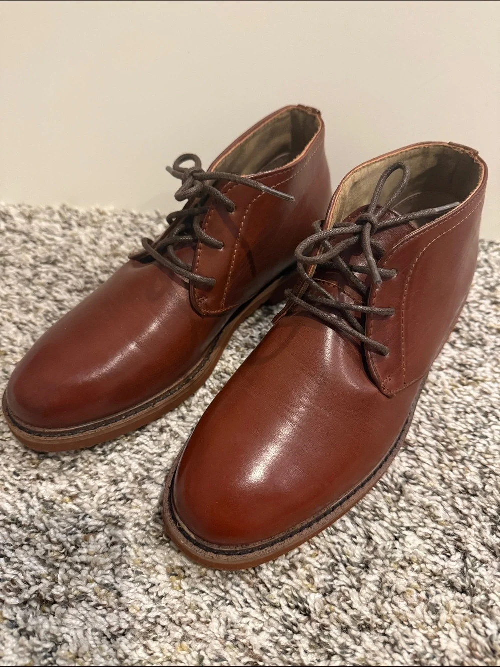 Harper Canyon Brown Leather Kids Dress Chukka Boots